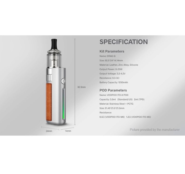 Voopoo Drag Q Pod System Kit with ITO-X Pod 1250mAh 3.5ml – Lebanon ...