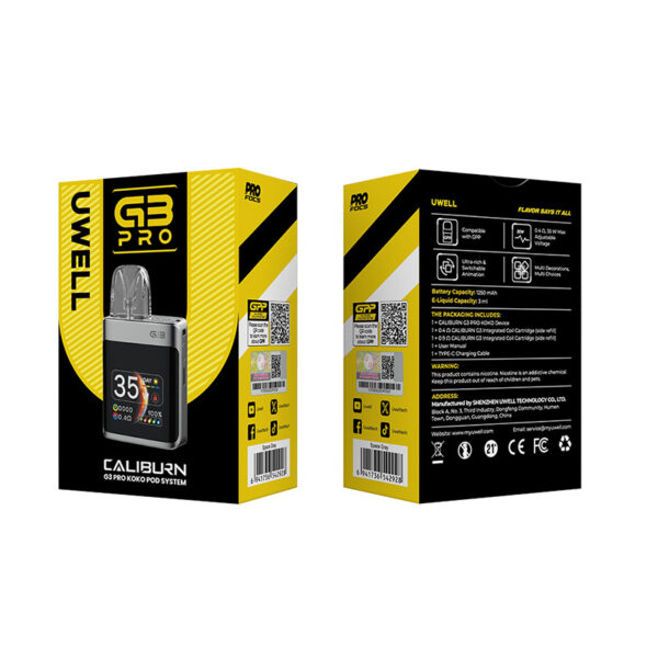 Uwell Caliburn G3 Pro KOKO Pod System Kit 1250mAh 3ml - Image 4