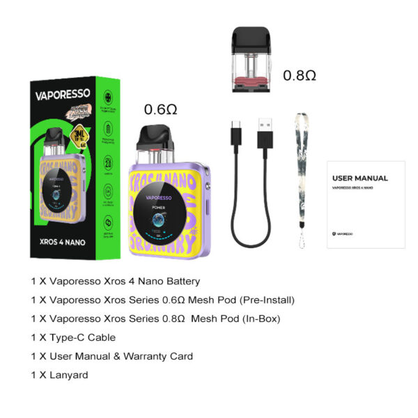 Vaporesso XROS 4 Nano Pod System Kit 1350mAh 3ml - Image 5