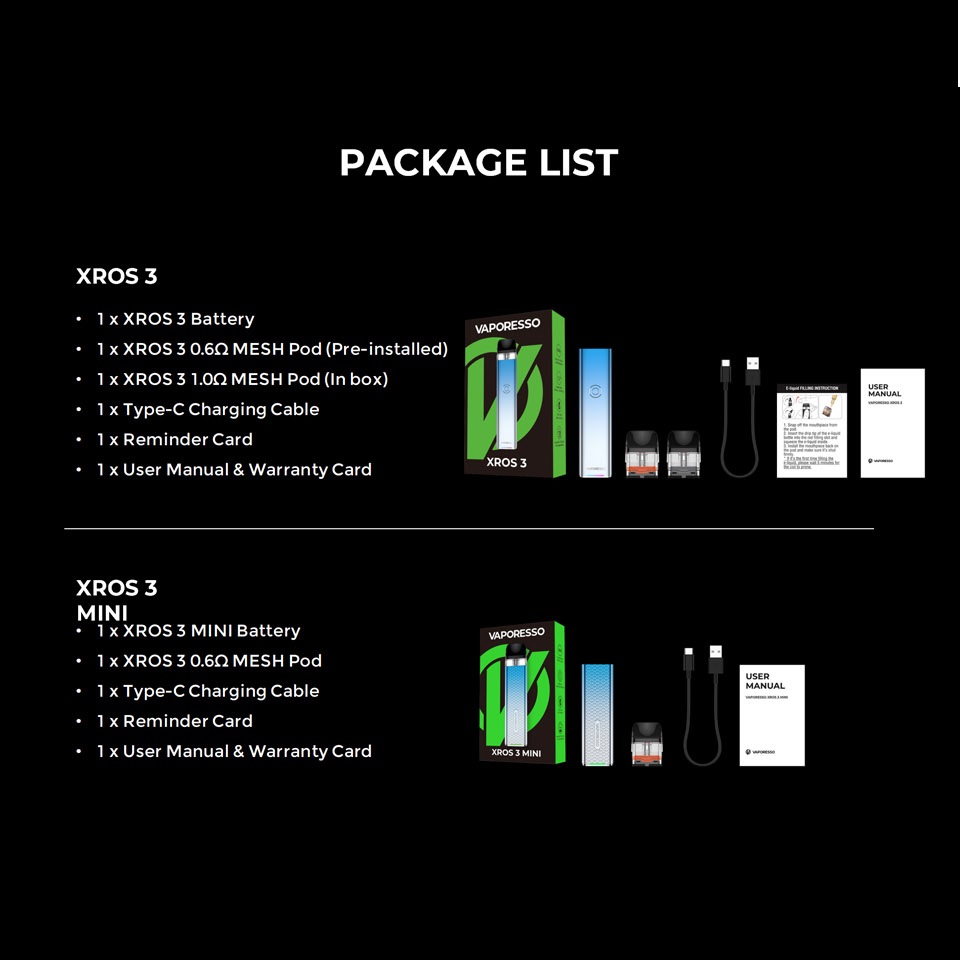 Vaporesso XROS 3 Mini Pod System Kit 1000mAh 2ml - Image 8