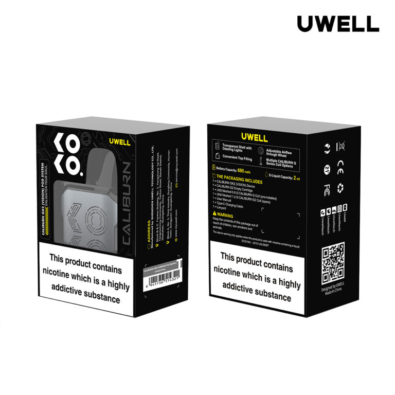Uwell Caliburn GK2 (Vision) Pod System Kit 690mAh 2ml - Image 5