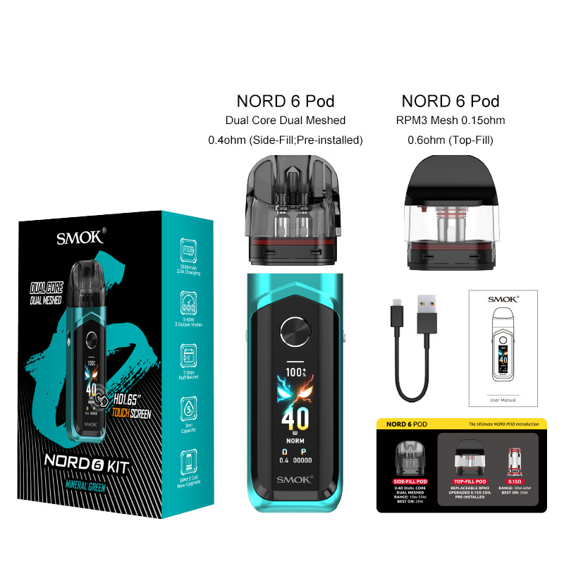 SMOK Nord 6 Pod System Kit 3800mAh 5ml (Max 80W) - Image 3